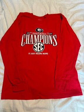 Blue 84 Red Long Sleeve 'Champions' Football Tee